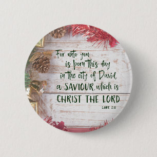 KJV Bible Verse Christmas 6 Cm Round Badge