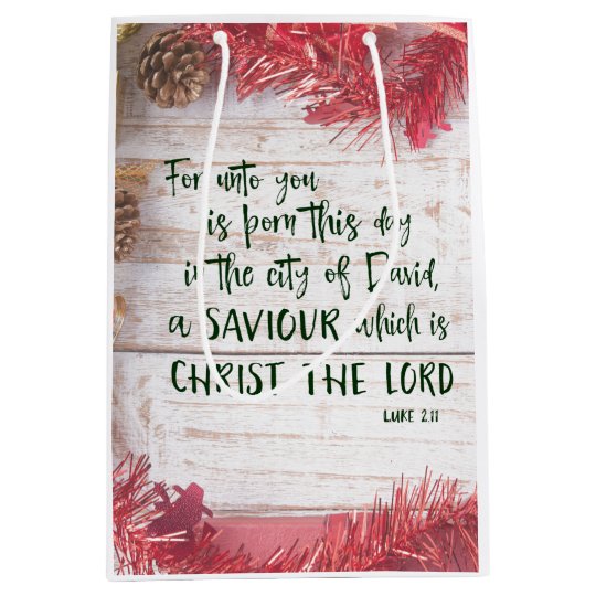 Christmas Bible Verses Kjv Kjv Bible Verse Christmas Medium Gift Bag | Zazzle.co.uk