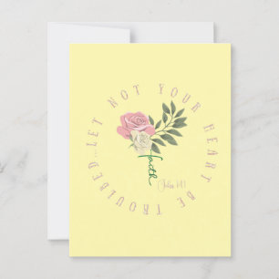 KJV Let Not Your Heart Be Troubled Scripture Postcard