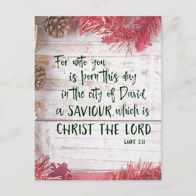 KJV Luke Bible Verse Christmas Enclosure Card (Front)