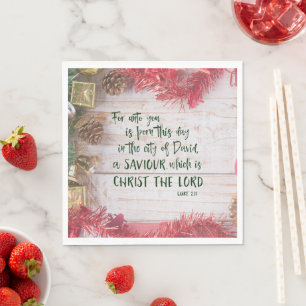 KJV Luke Bible Verse Christmas  Napkin