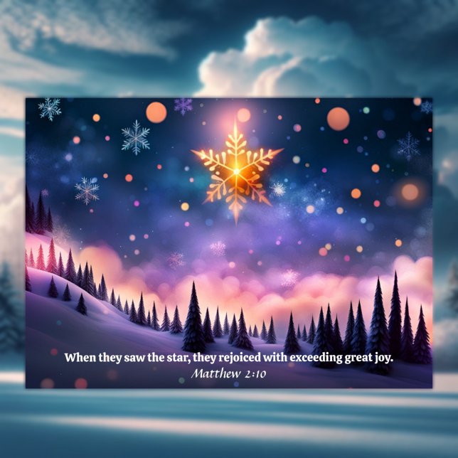 KJV Scripture Verse Christmas Star Christian Holiday Card (Creator Uploaded)