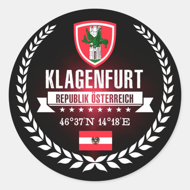 Klagenfurt Classic Round Sticker (Front)