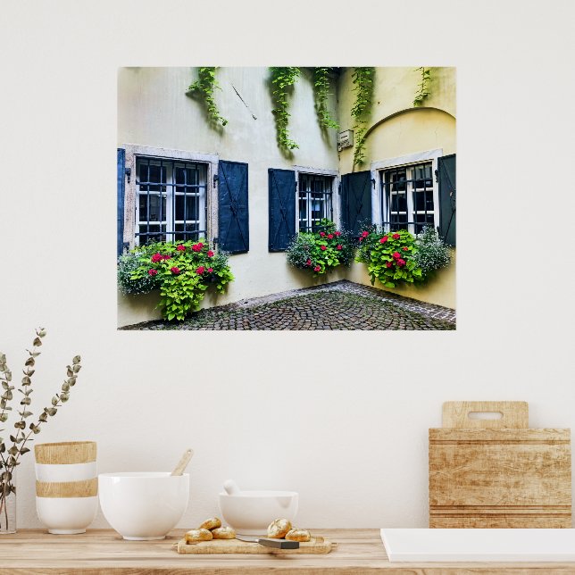 Klagenfurt Flower Boxes  Poster (Kitchen)