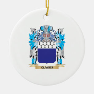 Klages Coat of Arms - Family Crest Ceramic Tree Decoration
