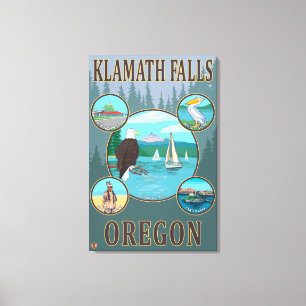 Klamath Falls, OregonScenic Travel Poster Canvas Print