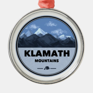 Klamath Mountains California Oregon Camping Metal Tree Decoration