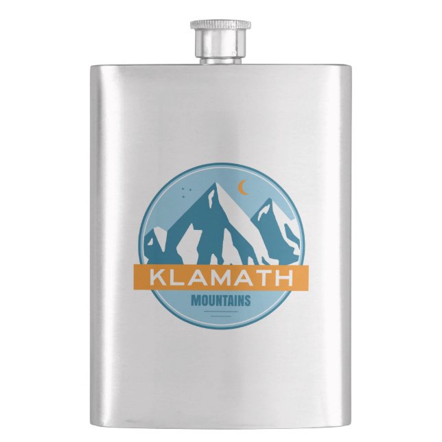 Klamath Mountains California Oregon Hip Flask (Front)