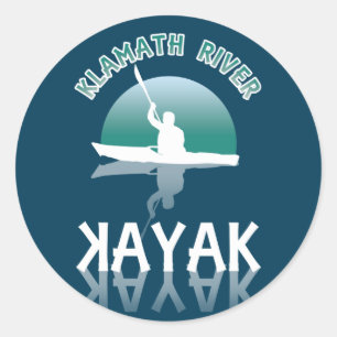 Klamath River California - Kayak Classic Round Sticker