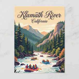 Klamath River California, USA, white water rafting Postcard