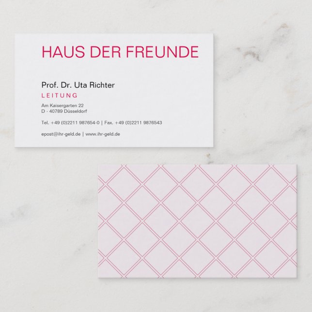 Klare Visitenkarte Business Card (Front/Back)