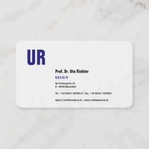 Klare Visitenkarte mit blau Business Card
