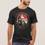 Klausen Pass | Switzerland | Motorcycle T-Shirt<br><div class="desc">Klausen Pass done in a vintage,  distressed style emblem. It is a famous is high mountain pass found in Switzerland.</div>