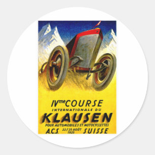 Klausen Race ~ Vintage Automobile Ad Classic Round Sticker