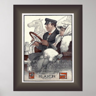 Klaxon Horn Ad ~ OOGA , OOGA Horn ~ Vintage ~ Poster