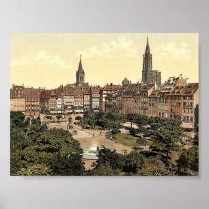 Kleber Place, Strassburg, Alsace Lorraine, Germany Poster