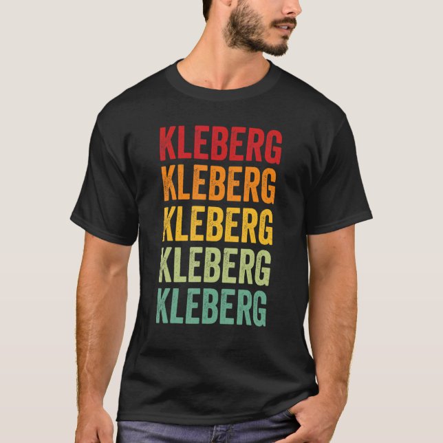 Kleberg County Texas Rainbow Text Design T-Shirt (Front)