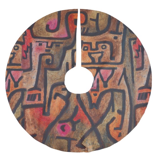 Klee Abstract Forest Expressionist Modern Art Brushed Polyester Tree Skirt (Front)