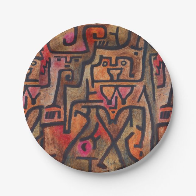 Klee Abstract Forest Expressionist Modern Art Paper Plate (Front)
