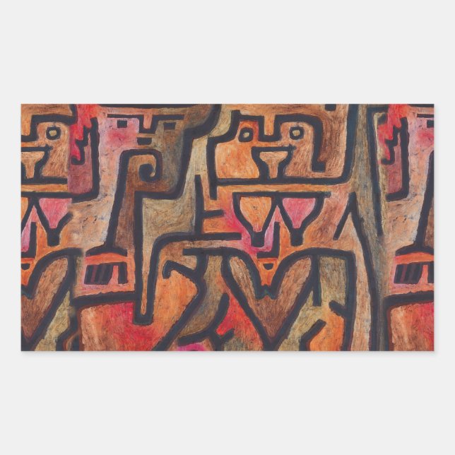 Klee Abstract Forest Expressionist Modern Art Rectangular Sticker (Front)