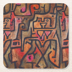 Klee Abstract Forest Expressionist Modern Art Square Paper Coaster