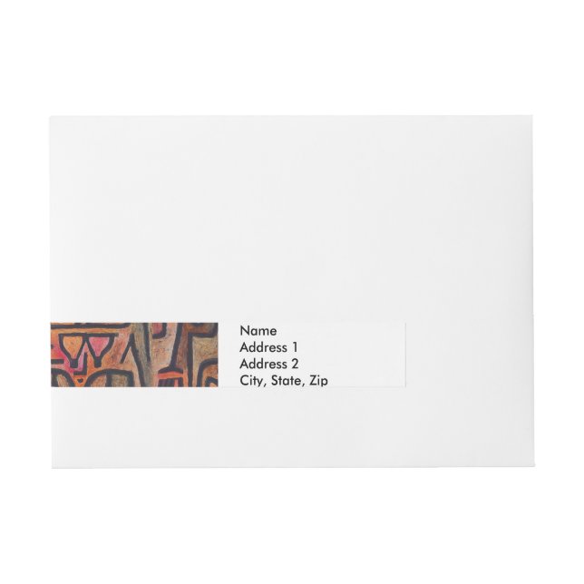 Klee Abstract Forest Expressionist Modern Art Wraparound Address Label (Front)