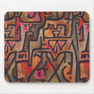 Klee Abstract Red Abstract Expressionist Nature  Mouse Mat
