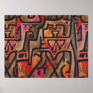 Klee Abstract Red Abstract Expressionist Nature Poster