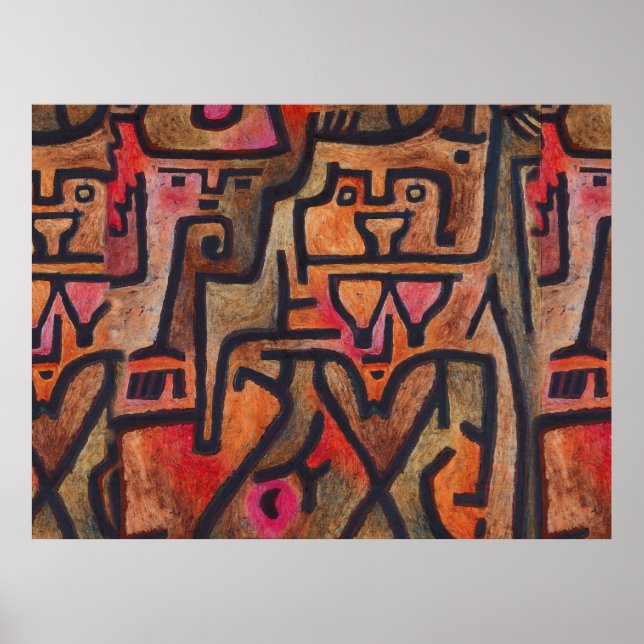 Klee Abstract Red Abstract Expressionist Nature  Poster (Front)