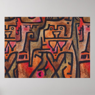 Klee Abstract Red Abstract Expressionist Nature  Poster