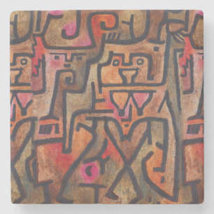 Klee Abstract Red Abstract Expressionist Nature  Stone Coaster