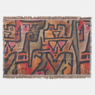 Klee Abstract Red Abstract Expressionist Nature Throw Blanket