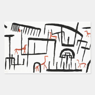 Klee - Animals in an Enclosure Rectangular Sticke Rectangular Sticker