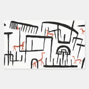 Klee - Animals in an Enclosure Rectangular Sticker