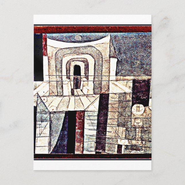 Klee - Architecture in Red and Green Postcard (Front)