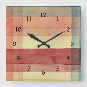 Klee - Architecture of the Plain,  Square Wall Clock