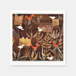 Klee - Bird Garden, famous artwork, Napkin