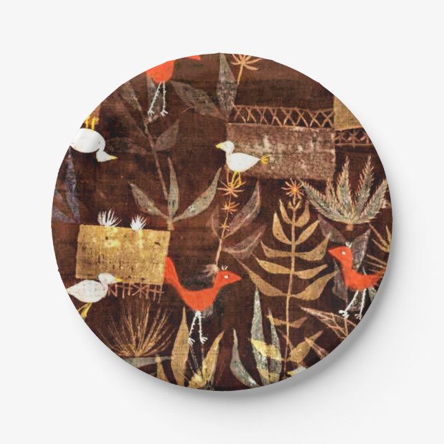 Klee - Bird Garden Paper Plate (Front)