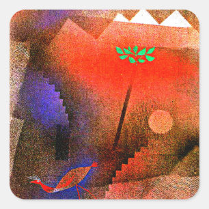 Klee - Bird Wandering Off Square Sticker
