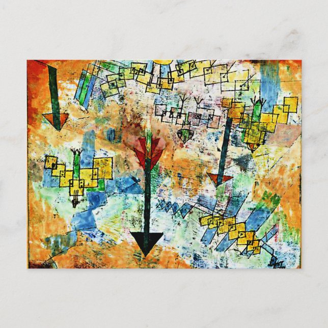 Klee - Birds Swooping Down and Arrows Postcard (Front)