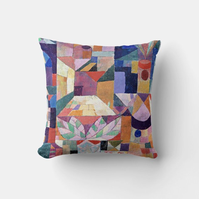 Klee - Burggarten, abstract painting Cushion (Front)