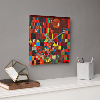 Klee - Castle and Sun Square Wall Clock