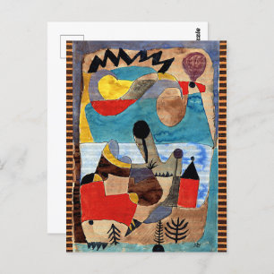 Klee - Castle landscape with black lightning Postcard