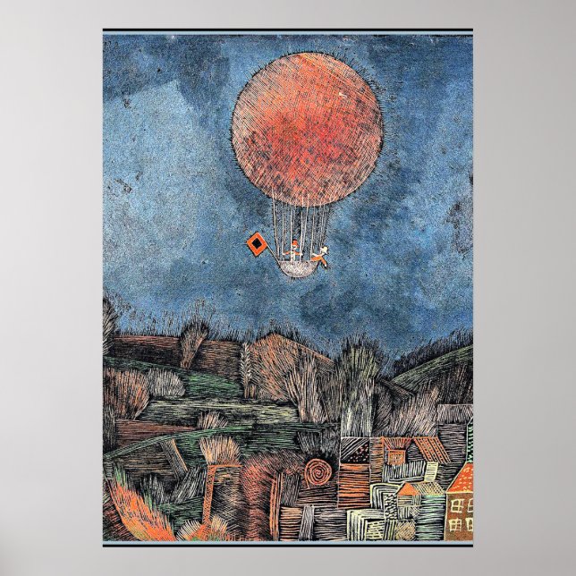Klee - Der Luftballoon, abstract artwork Poster (Front)