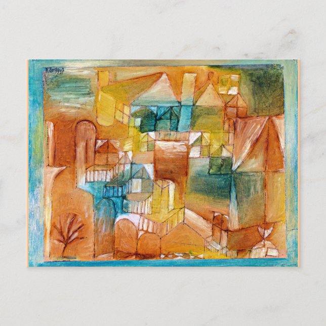 Klee - Fascade Brown-Green Postcard (Front)