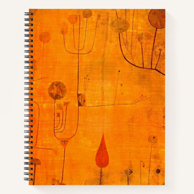 Klee - Fruits on Red, abstract art, Notebook (Front)