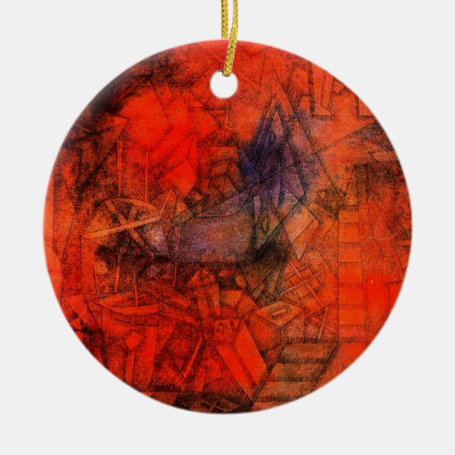 Klee - Groynes, famous painting,  Ceramic Tree Decoration (Front)