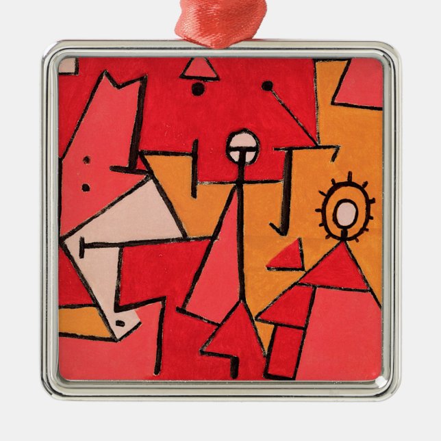 Klee - Heat, famous painting, Metal Tree Decoration (Front)