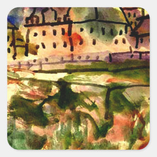 Klee - Houses Near the Gravel Pit Square Sticker