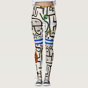 Klee-Inspired Abstract Art Leggings